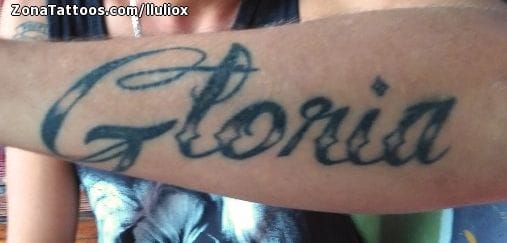 Tattoo photo Gloria, Names, Letters