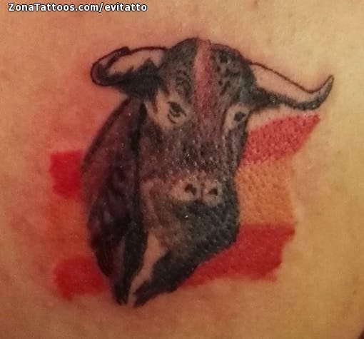 Tattoo photo Bulls, Animals, Flags