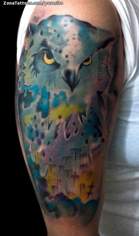 Foto de tatuaje Búhos, Aves, Animales