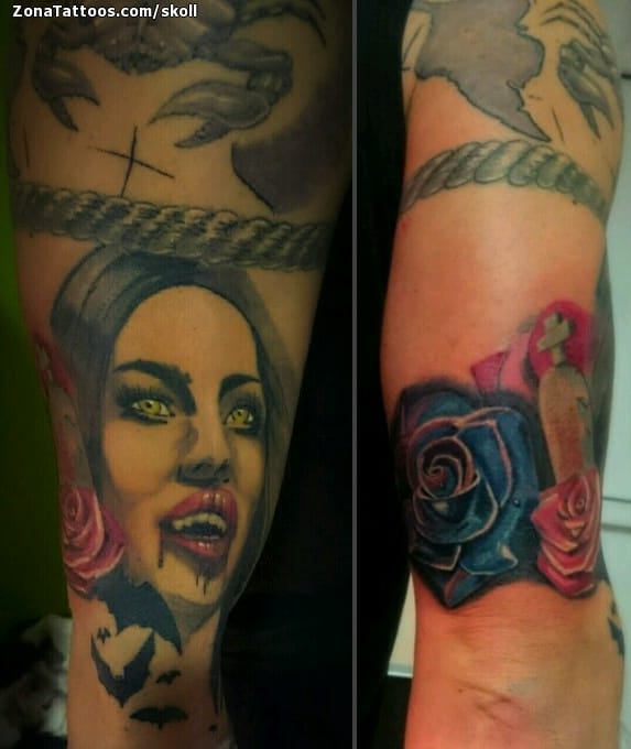 Tattoo photo Vampires, Roses, Flowers