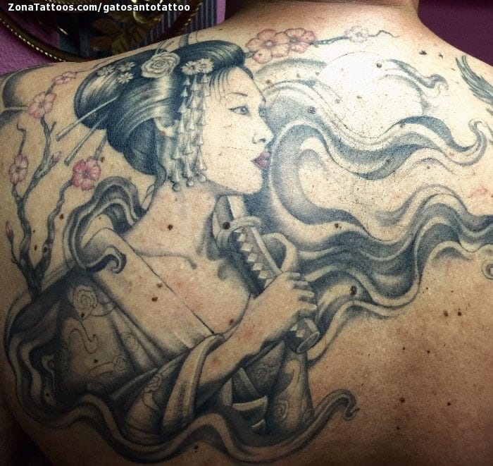 Foto de tatuaje Geishas, Orientales, Espalda