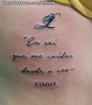 Foto de tatuaje Frases, Letras, Iniciales