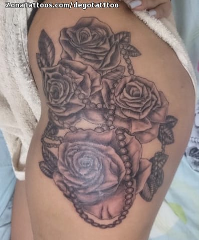 Foto de tatuaje Rosas, Flores, Joyas