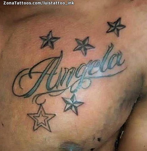 Tattoo photo Stars, Chest, Ángela