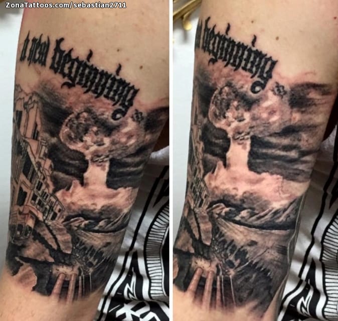 Foto de tatuaje Paisajes, Ciudades, Bombas