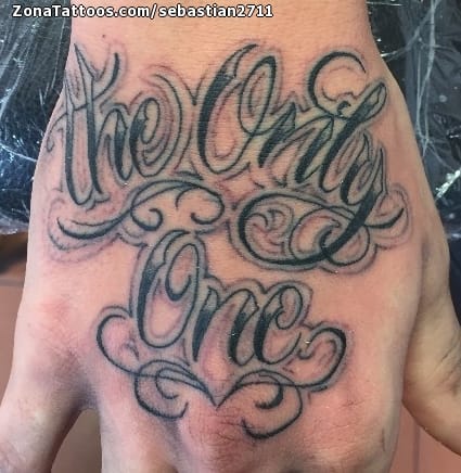 Foto de tatuaje Mano, Frases, Letras