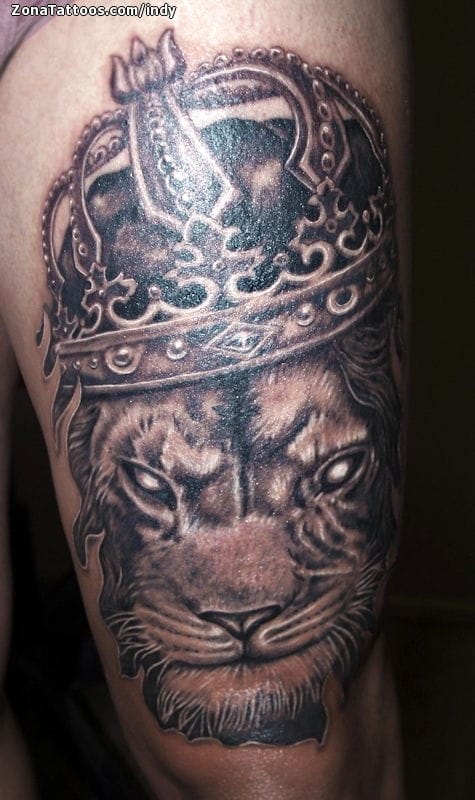 Foto de tatuaje Leones, Coronas, Animales