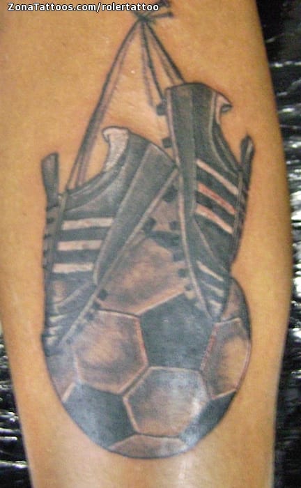 Foto de tatuaje Balones, Zapatos, Fútbol