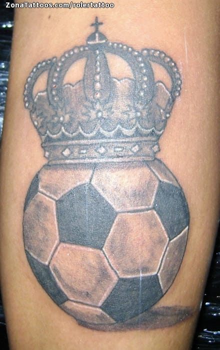 Tattoo photo Crowns, Balls, Soccer-Football
