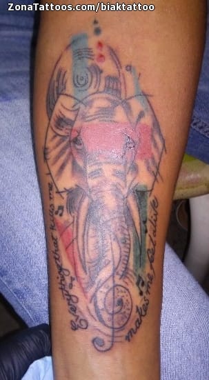 Tattoo photo Elephants, Animals, Musical notes