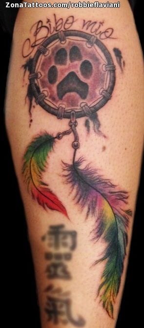 Tattoo photo Dreamcatcher, Footprints