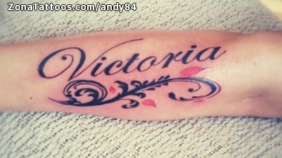 Tattoo photo Victoria, Names, Letters