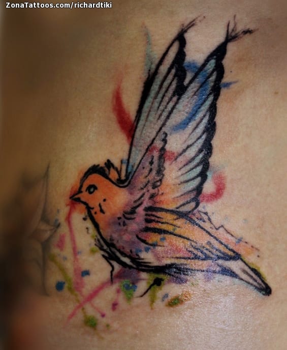 Tattoo photo Birds, Animals, Watercolor