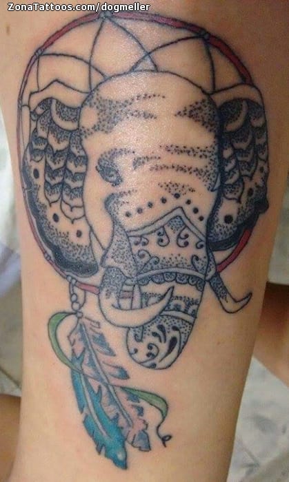 Tattoo photo Elephants, Dreamcatcher, Animals