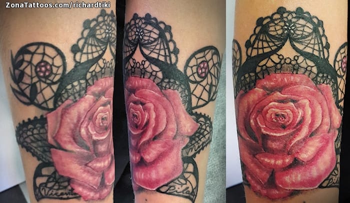 Tattoo photo Flowers, Roses, Lace