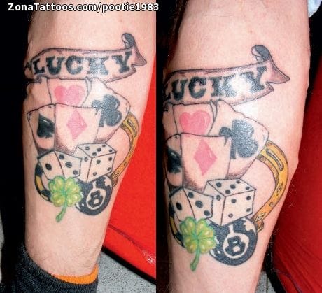 Foto de tatuaje Lucky, Naipes, Poker