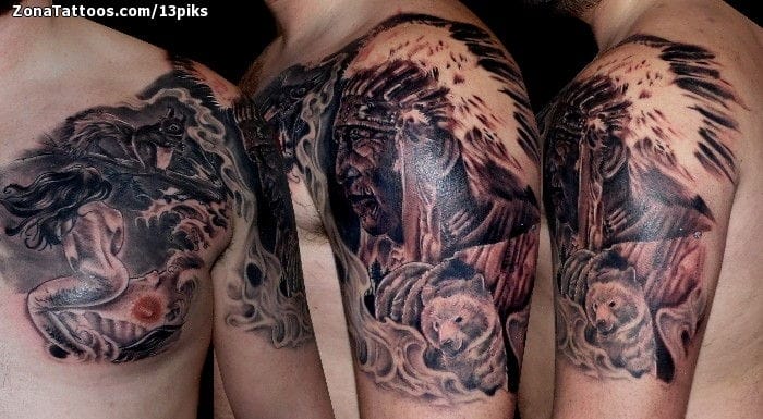 Foto de tatuaje Indios, Animales, Osos