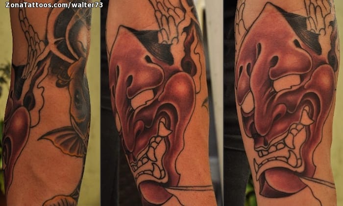 Tattoo photo Hannya, Asian, Arm