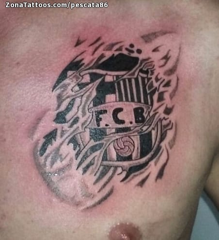 Tattoo of Badges, Soccer-Football, FCB