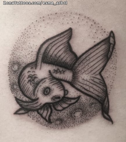 Foto de tatuaje Peces, Animales, Puntillismo