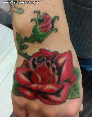 Foto de tatuaje Rosas, Flores, Mano