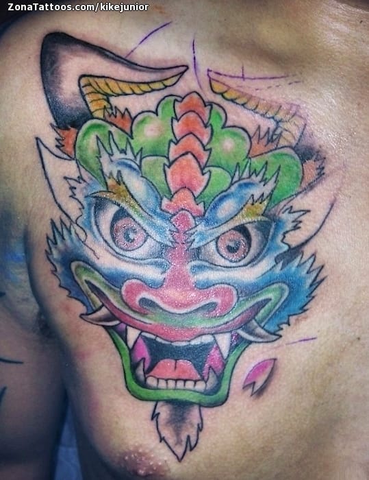 Tattoo photo Dragons, Asian, Chest