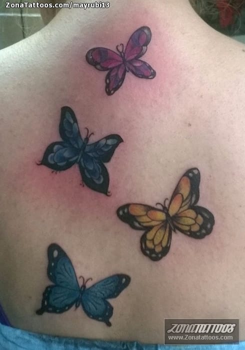 Foto de tatuaje Mariposas, Insectos, Espalda