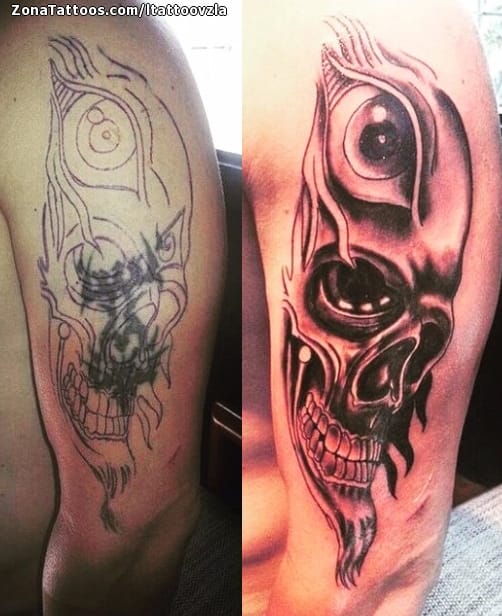 Tattoo photo Skulls, Gothic, Cover Up