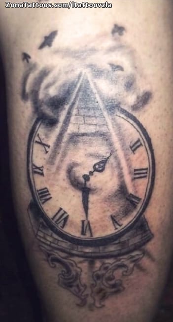 Tattoo photo Clocks, Pyramids