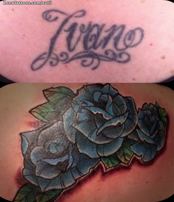 Foto de tatuaje Cover Up, Rosas, Flores