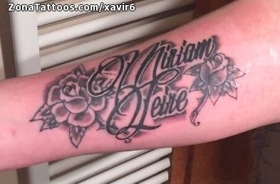 Tattoo photo Names, Letters, Roses