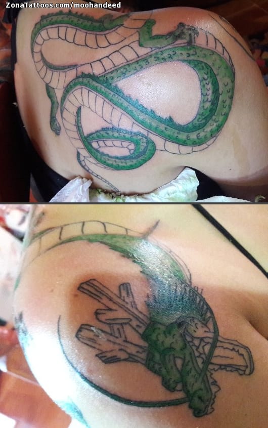 Foto de tatuaje Dragones, Dragon Ball, Omóplato