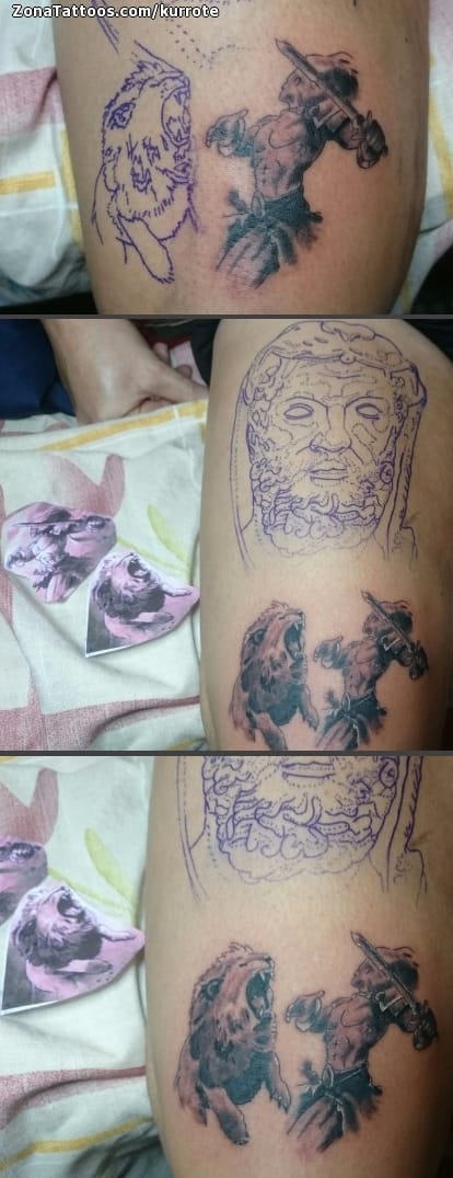 Foto de tatuaje Leones, Guerreros, Animales