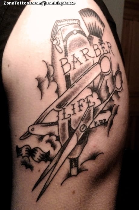 Tattoo of Barber Shop