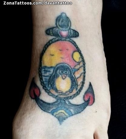 Foto de tatuaje Anclas, Pingüinos, Animales