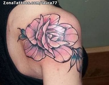 Foto de tatuaje Flores, Rosas, Hombro