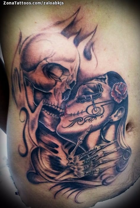 Tattoo photo Skulls, Catrina, Llamas