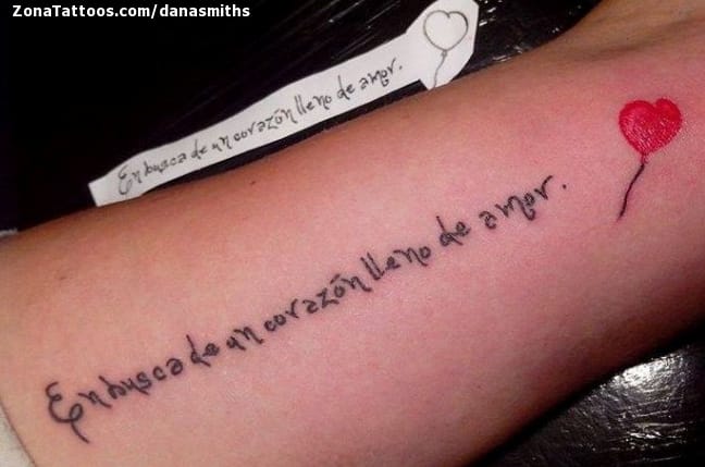 Foto de tatuaje Frases, Letras, Globos