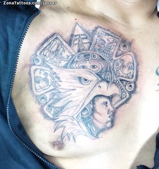 Foto de tatuaje Aztecas, Pecho, Prehispánicos