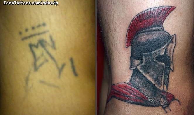 Foto de tatuaje Cover Up, Guerreros, Yelmos