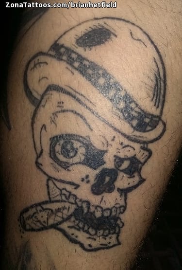 Tattoo photo Skulls, Hats, Leg