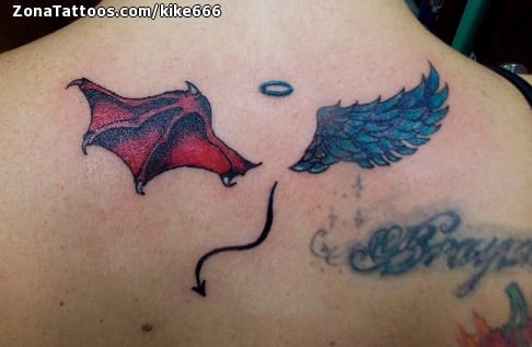 Foto de tatuaje Alas, Angelitos, Demonios