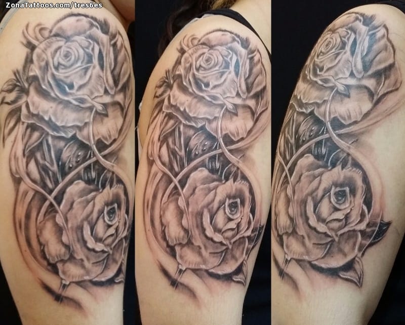 Tattoo photo Roses, Flowers, Shoulder