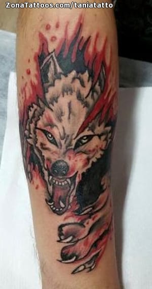 Tattoo photo Wolfs, Animals, Tears