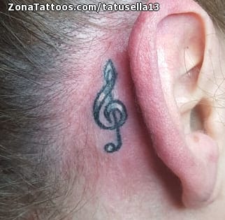 Tattoo of Musical notes, Ear