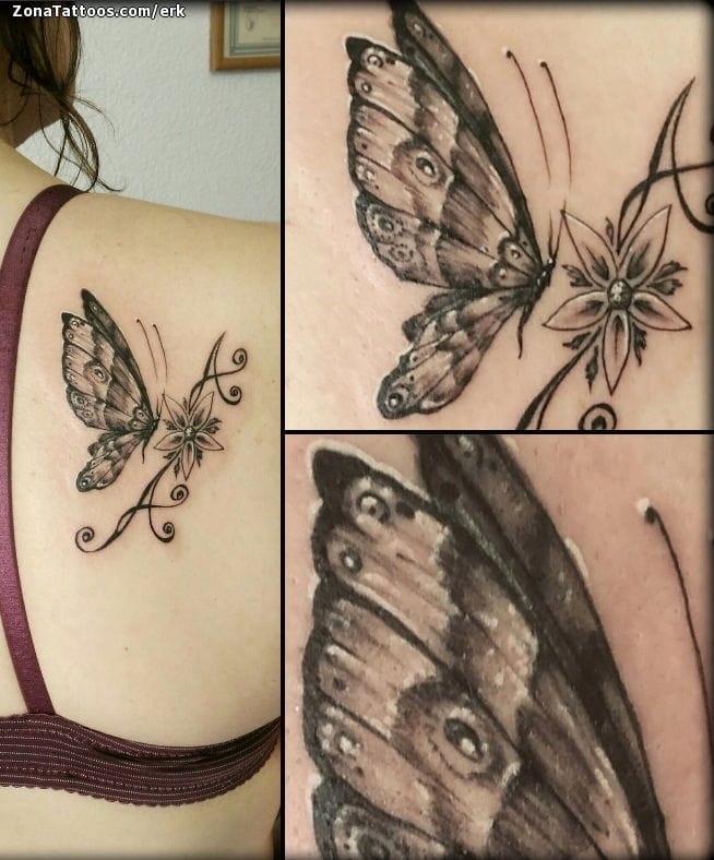Foto de tatuaje Mariposas, Iniciales, Insectos