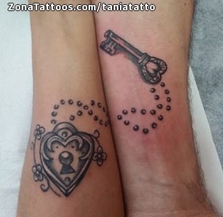 Tattoo photo Keys, Hearts, Keyholes
