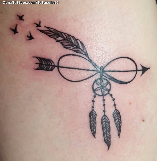 Tattoo photo Feathers, Infinity, Arrows