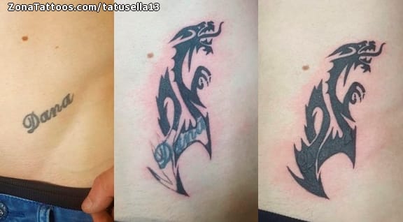 Foto de tatuaje Cover Up, Dragones, Fantasía