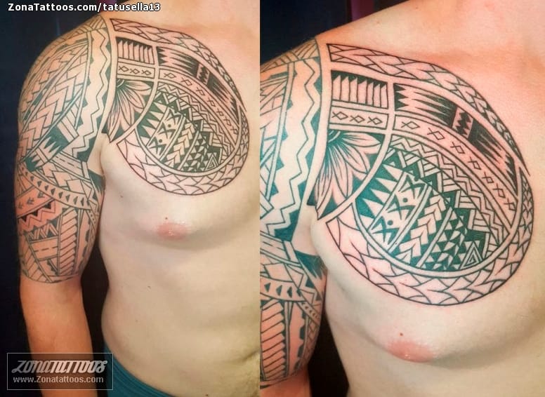 Tattoo photo Maori, Chest, Shoulder